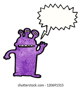 cartoon waving alien