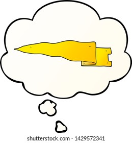 Cartoon-Wellenbanner mit Denkblase im Stil eines glatten Farbverlaufs