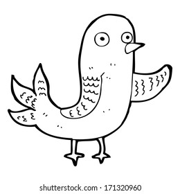 cartoon waving bird 