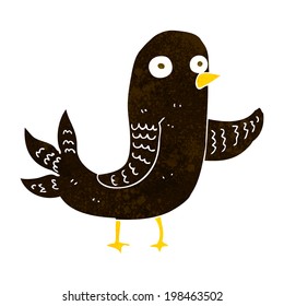 cartoon waving bird 