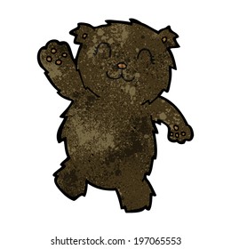 cartoon waving black bear