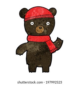 cartoon waving black bear