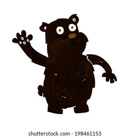 cartoon waving black bear