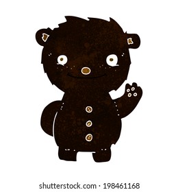 cartoon waving black bear