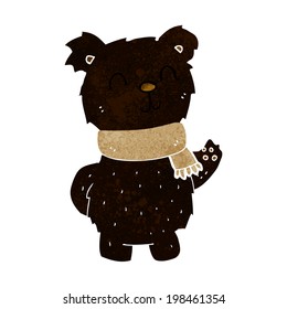 cartoon waving black bear
