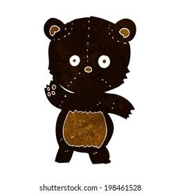 cartoon waving black bear