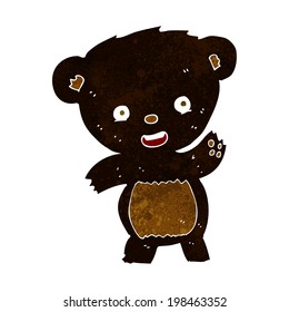 Karikatur auf schwarzem Bär
