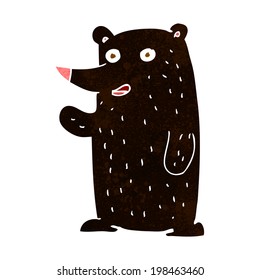 cartoon waving black  bear