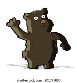 cartoon waving black bear