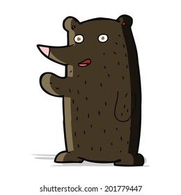 cartoon waving black  bear
