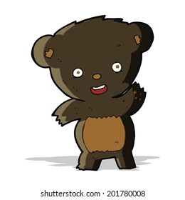 cartoon waving black bear