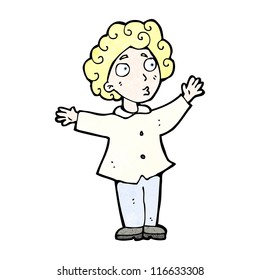 cartoon waving blond man