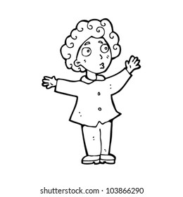 cartoon waving boy