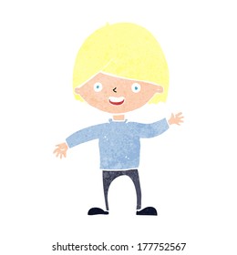 cartoon waving boy