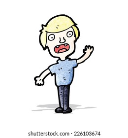 cartoon waving boy