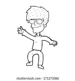 caricatura saludando a un chico genial