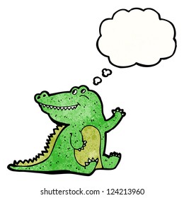 cartoon waving crocodile