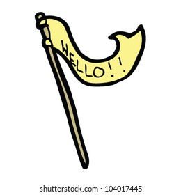 cartoon waving flag
