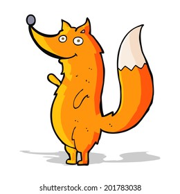 cartoon waving fox
