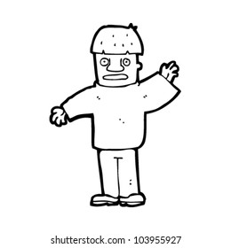 cartoon waving man