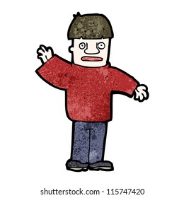 cartoon waving man