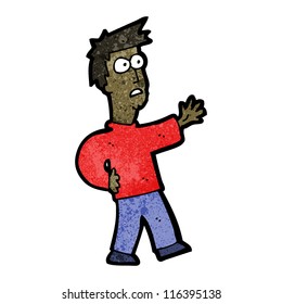 cartoon waving man