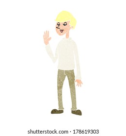 cartoon waving man