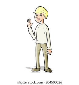 cartoon waving man