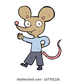 cartoon waving mouse