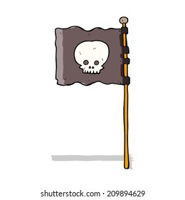 cartoon waving pirate flag