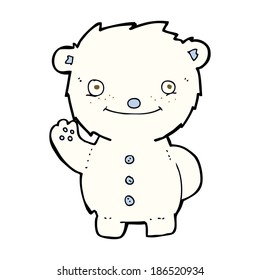 cartoon waving polar bear