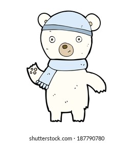 dibujos animados agitando el oso polar