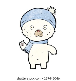 cartoon waving polar bear