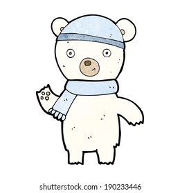 cartoon waving polar bear