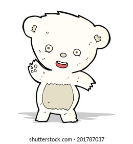 cartoon waving polar bear