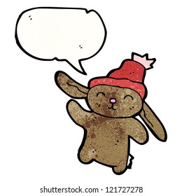 cartoon waving rabbit