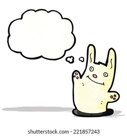 cartoon waving rabbit