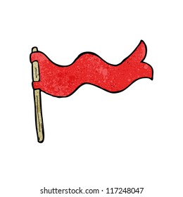 cartoon waving red flag