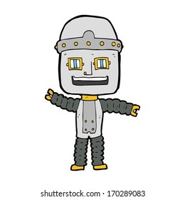 cartoon waving robot