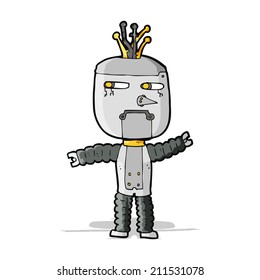 cartoon waving robot