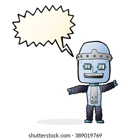 Cartoon-schwenkbarer Roboter mit Sprachblase