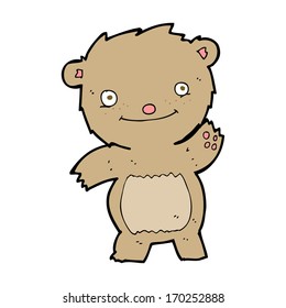 cartoon waving teddy bear