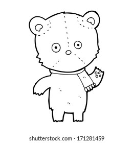 cartoon waving teddy bear