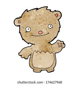cartoon waving teddy bear