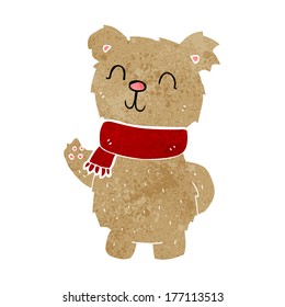 cartoon waving teddy bear