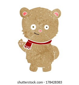 cartoon waving teddy bear