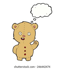 cartoon waving teddy bear