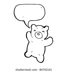 cartoon waving teddy bear