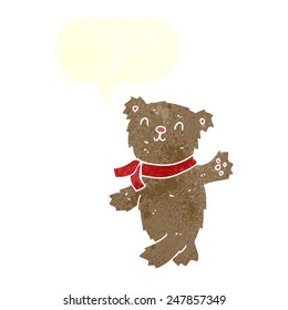 Teddybär mit Karikaturenblase