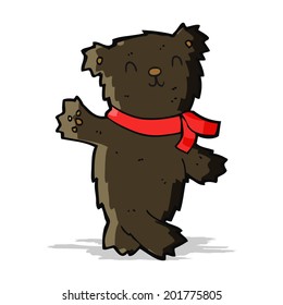 caricatura que ondea oso negro de peluche